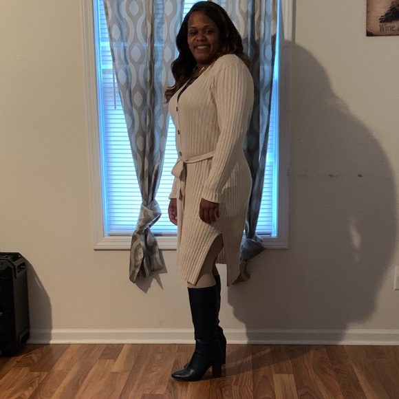 Navy knee length boots size 9.5 - Picture 3 of 3